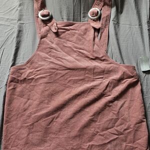 Forever 21 Corduroy Overall Dress in Dusty Pink